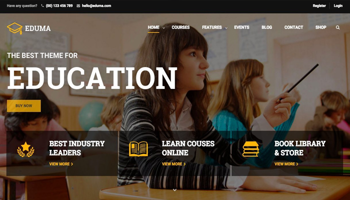 Giao diện WordPress bán khóa học tuyến - Eduma Education WP